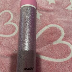 Pink glitter thermos travel size